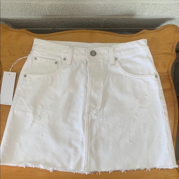 Boyish Dresses & Skirts - Boyish Anthropologie Corey Jean Skirt White Denim 26 High Rise Mini Royal Weddng